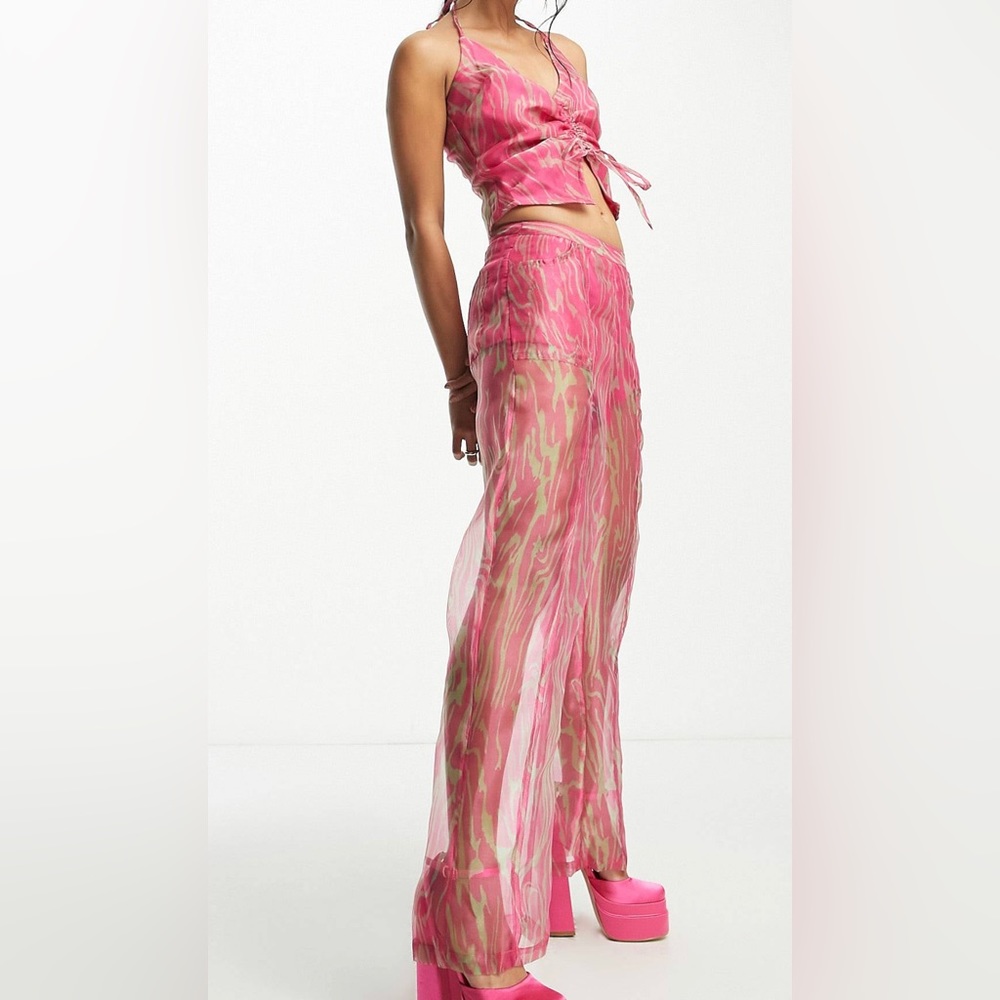 Pink and Green Zebra Matching Set